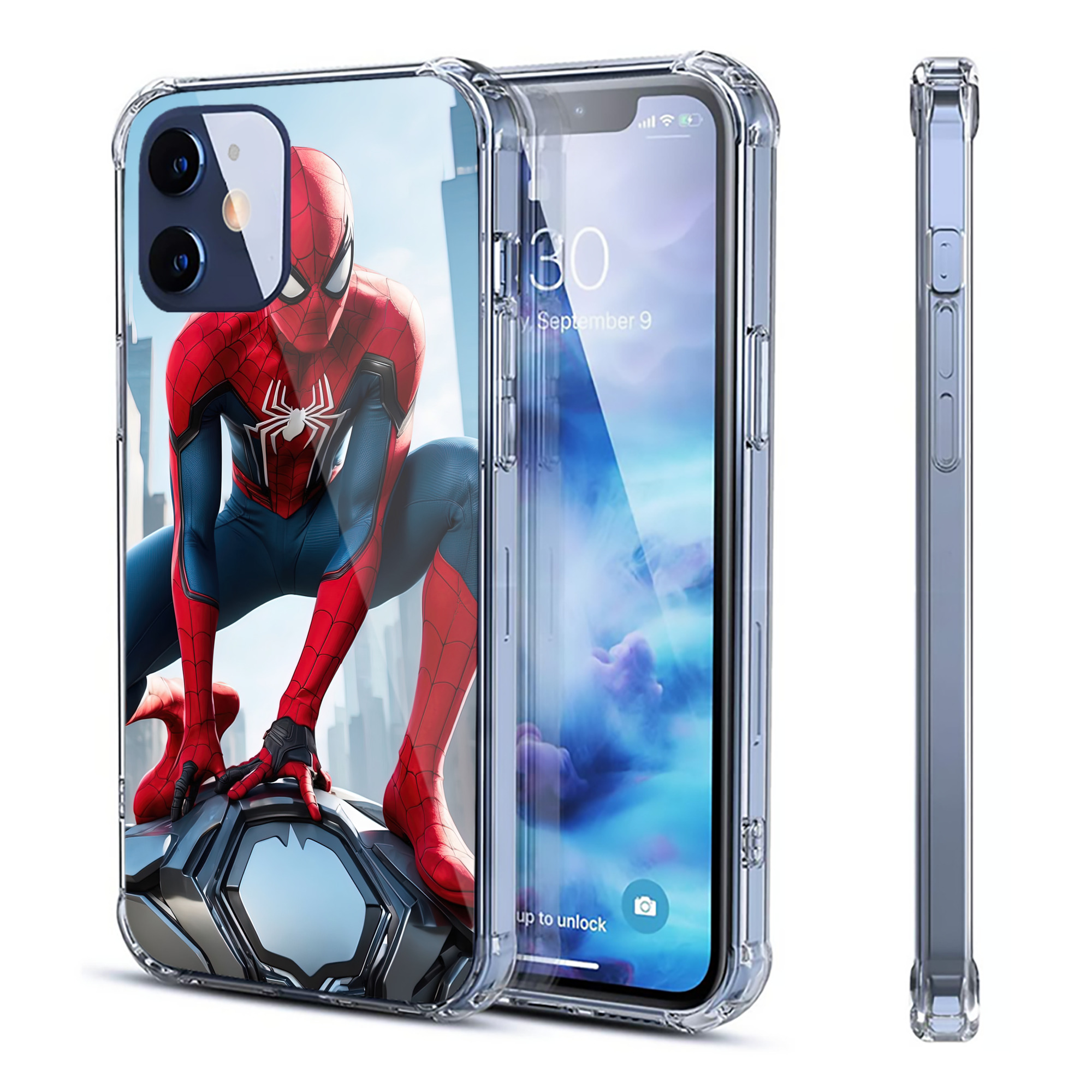 （画像用） Spider Man スパイダーマン 【iPhone 12シリーズ対応】透明スマホケース（クリアソフトケース）